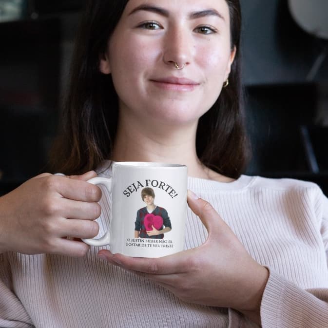 Caneca Seja Forte - JUSTIN BIEBER