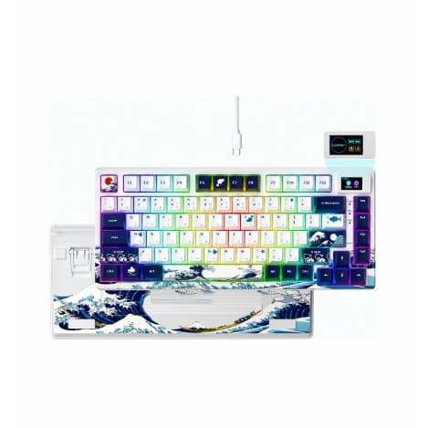 ⌨️ Teclado Gamer 75% OLED RGB Hot Swap USB-C Tema Japonês