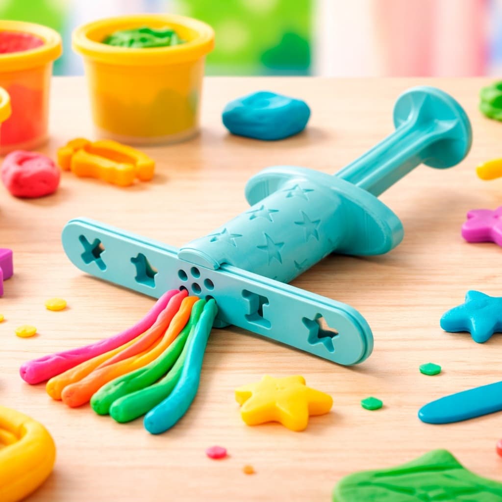 Brinquedo De Massinha Extrusora Infantil Com Molde Cortador Macarrão