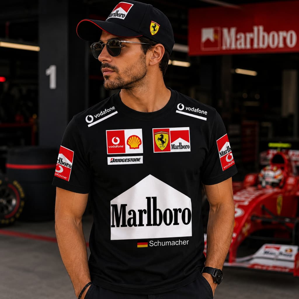 Camiseta Reset Formula 1 Camisa Schumacher Ferrari F1 Blusa 100% Algodão Street Casual