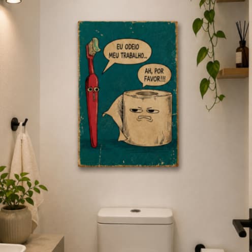 Quadro Decorativo Hall Banheiro Bar Casa Criativo Papel Higienico