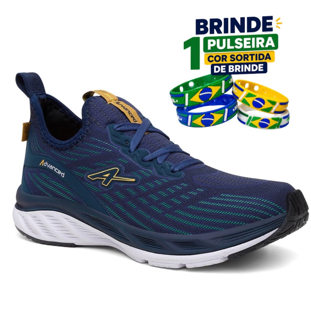 Tênis Masculino Advanced Run + Pulseira De Brinde Corrida Treino Fit Academia Trabalho Casual Dia A Dia Reforçado Resist