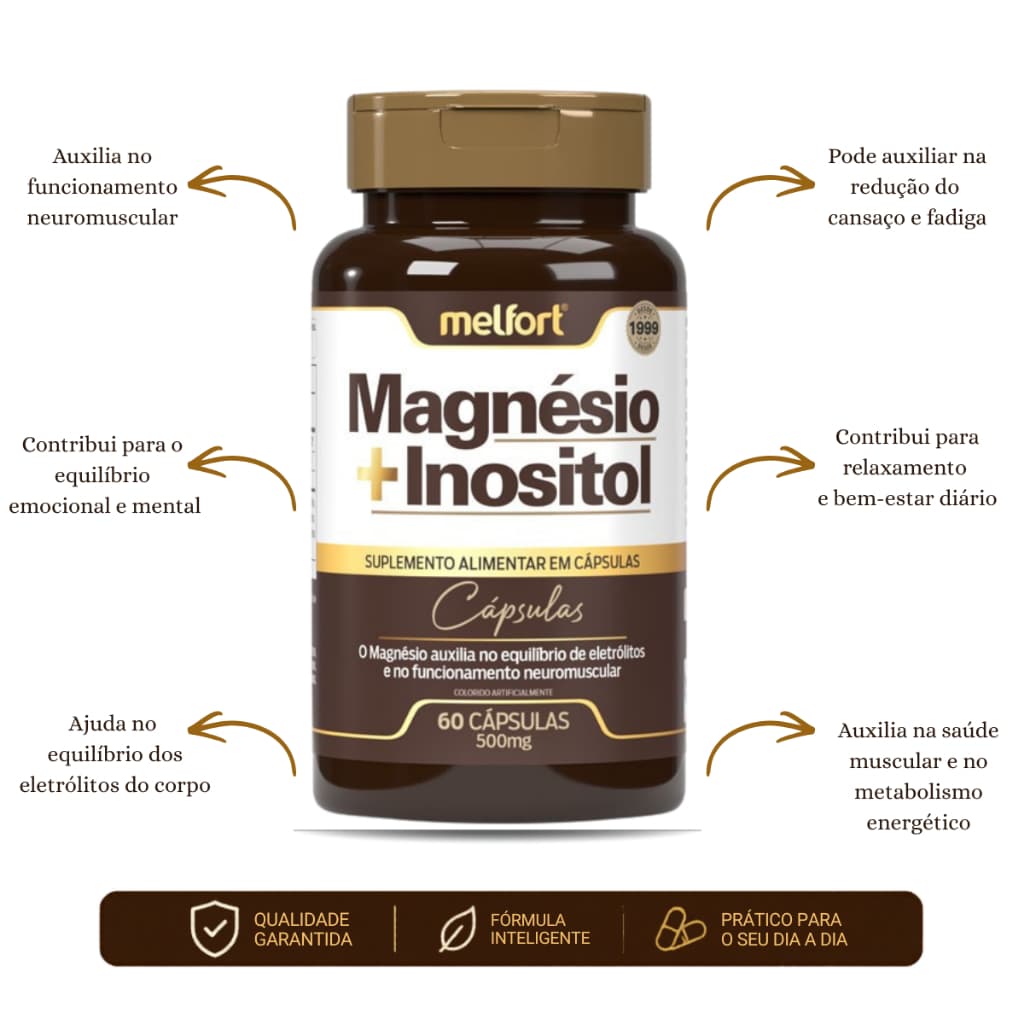 Magnésio mais Inositol 500 mg Original 60 Caps