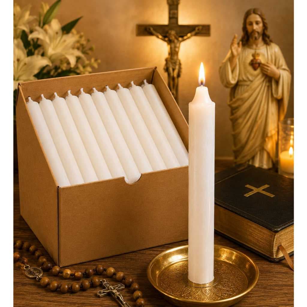 500g de Velas Palito Dedinho 12cm Branca Religiosa - 24 Unidades