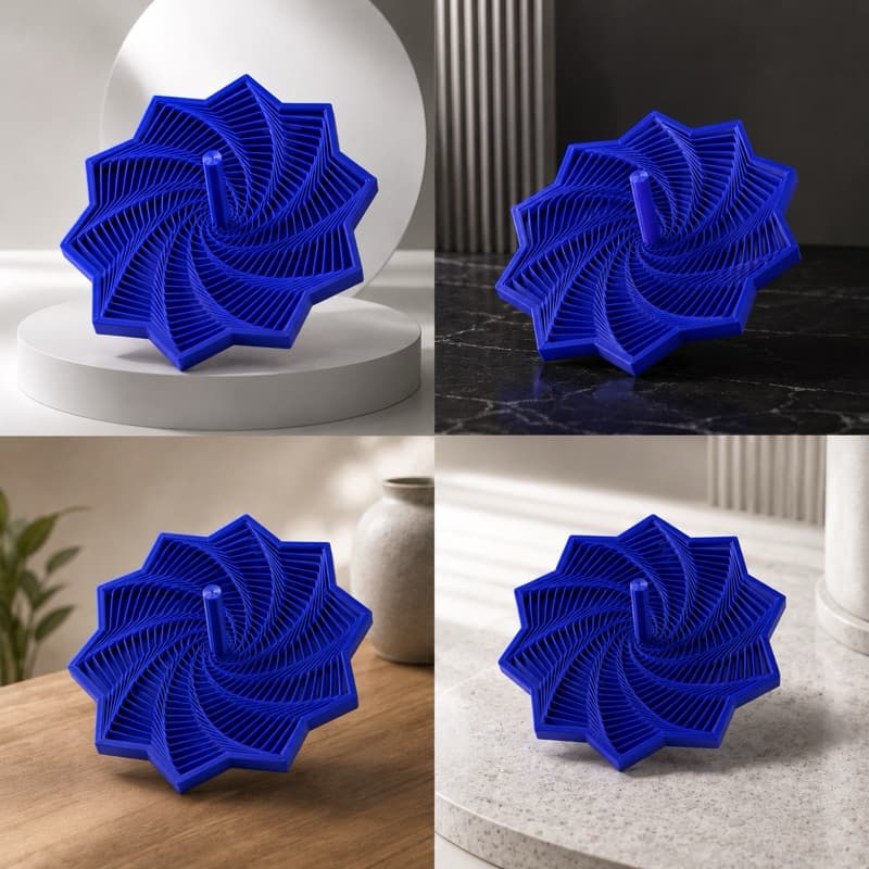 Escultura Cinética Espiral Decorativa em Impressão 3D – Design Moderno e Hipnotizante