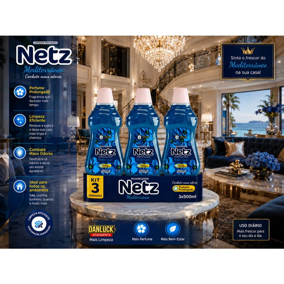 Kit Limpador Netz Perfumado Mediterrâneo 500ml