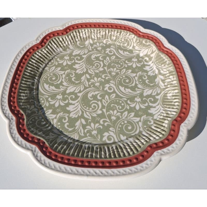 Prato grande bolo Natal cerâmica 33 cm