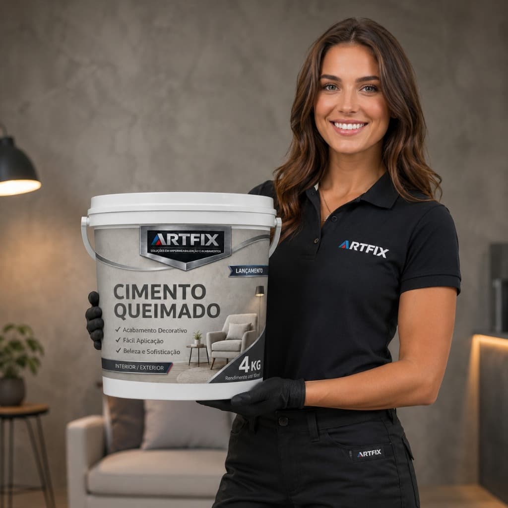 Cimento Queimado Para Parede 4KG Efeito Sofisticado Alta Durabilidade Fácil Aplicação