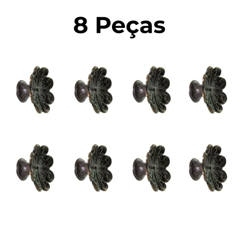 Kit 8 Puxadores Colonial Capri Pequeno Para Portas E Gavetas