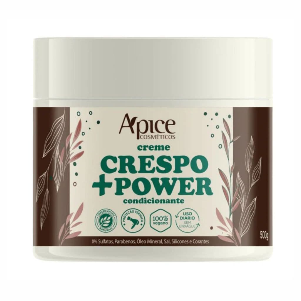 Creme de Pentear Crespo +Power 500g Ação Condicionante - No Poo / Low Poo
