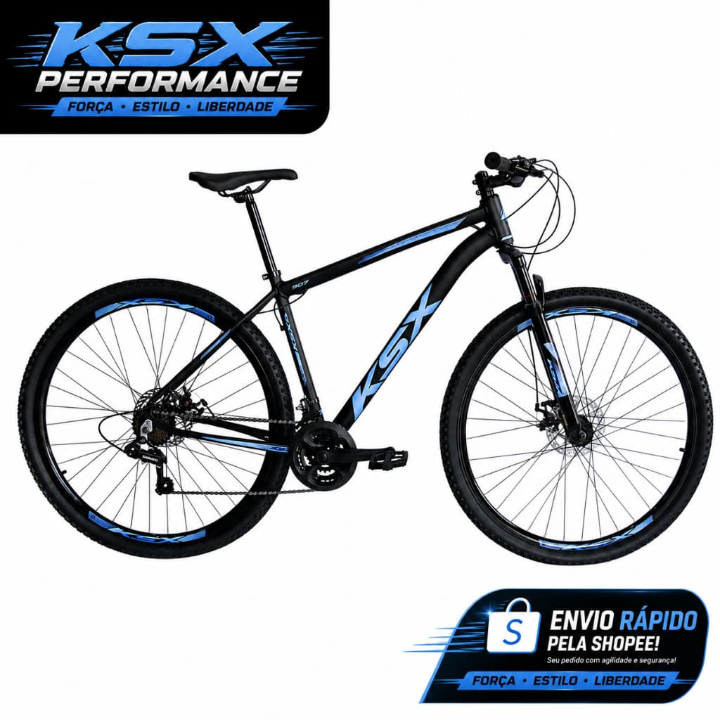 Bicicleta Aro 29 Alumínio 21v Freio a Disco Suspensão KSX MTB Bike Promoção