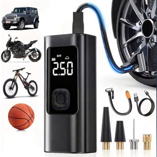 Inflador Portátil com Visor Digital | Controle de Pressão Automático | Baixo Ruído para Carro, Bicicleta e Brinquedos-M6