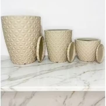 Kit 3 Vasos diamante polietileno Decorativos Nº1 Nº2 Nº3 Polietileno para Plantas