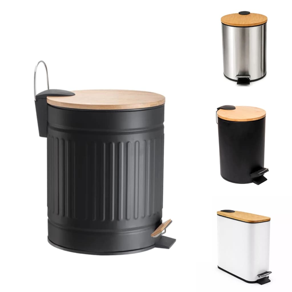 Lixeira 3L ou 5L Com Pedal Com Cesto Banheiro Lavabo Vintage Cozinha Modelos Variados