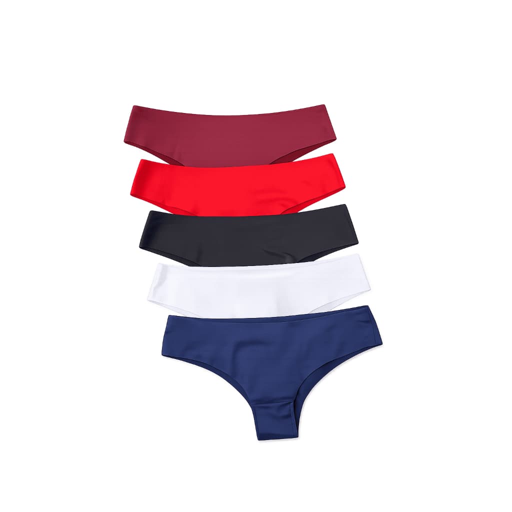 Kit com 5 calcinhas sem costura, Tanga cortada a laser, não marca na roupa, invisível, ideal para academia
