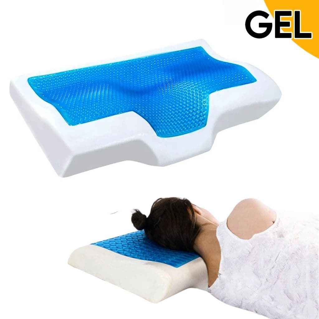 Travesseiro Cervical Ortopédico Nasa Espuma de Memória Com Gel Ice Ergonômico Com Capa