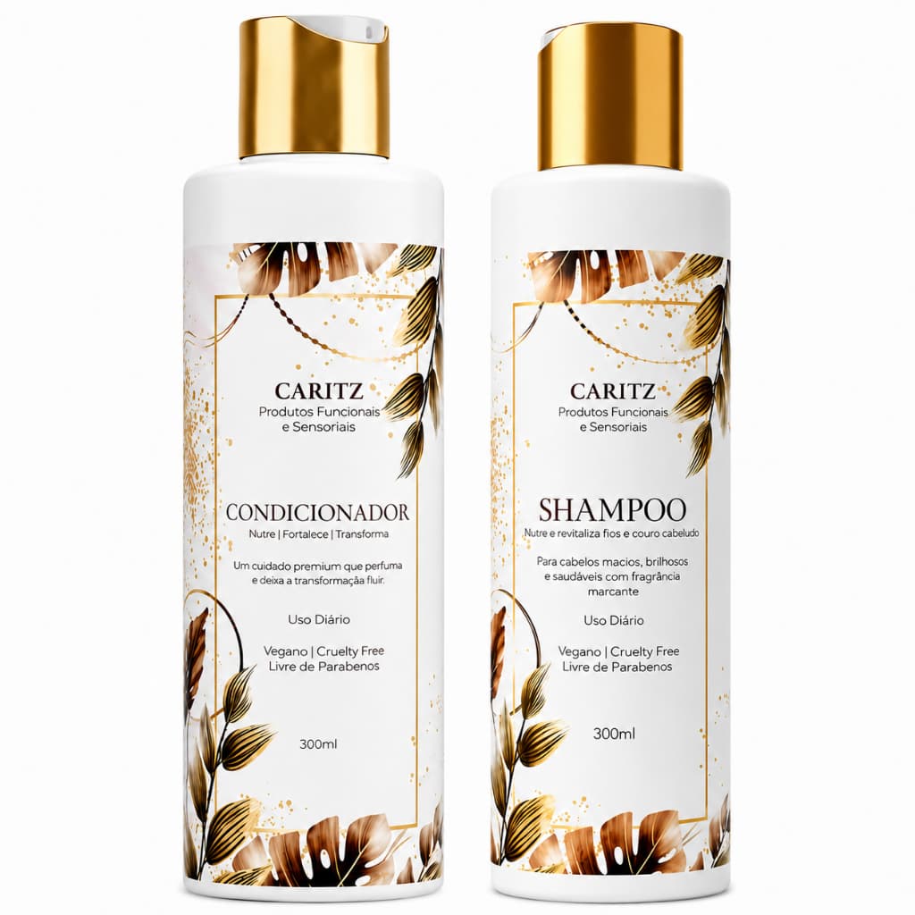 Kit Shampoo E Condicionador Vegano Feminino 300ml Brilho Maciez