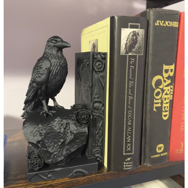 Aparador de livros corvo, Suporte, Bookend, decor, Raven bookend, Gothic, Decoração alternativa, Dark