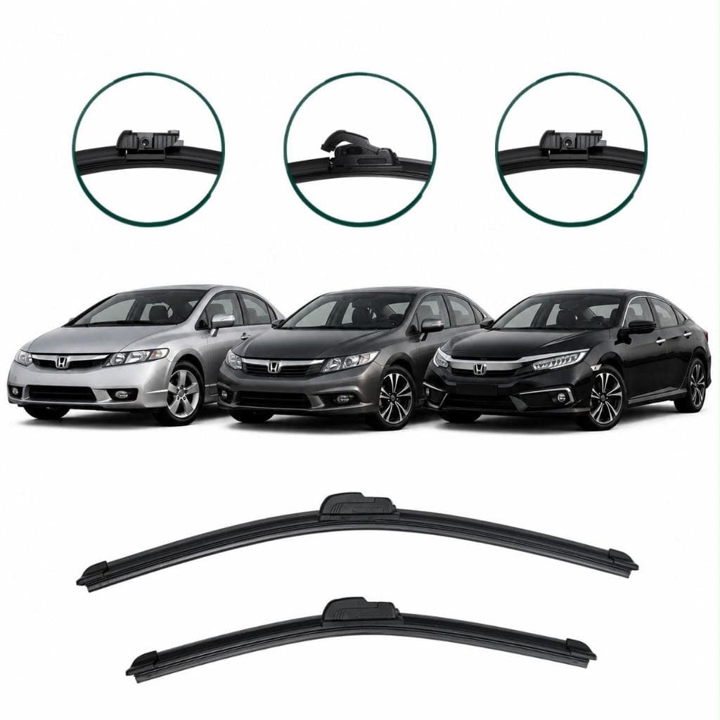 Par Palhetas Limpador de Parabrisa Honda Civic 2006 a 2021