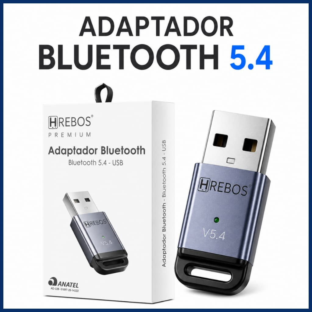Adaptador Bluetooth 5.4 USB para PC Notebook Compatível Win 8 10 11
