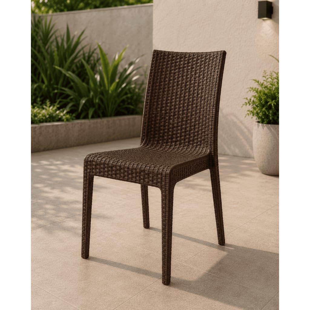 Cadeira Rattan Fibra Sintética Para Área Gourmet Piscina Jardim Varanda Cozinha Moderna Resistente