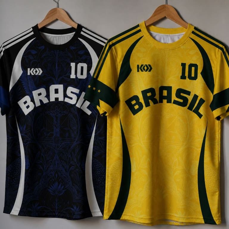 Camiseta Brasil 2026 esportiva Masculina Feminina Infantil Treino Futebol Torcida copa retro wear