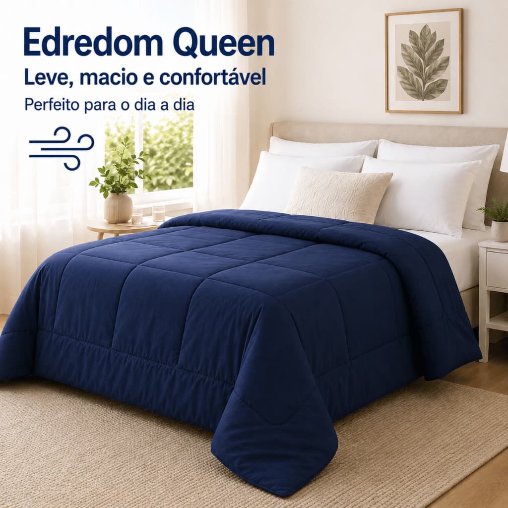 Edredom Casal Queen Grosso Dupla Face 2,20m x 2,40m Conforto e Maciez