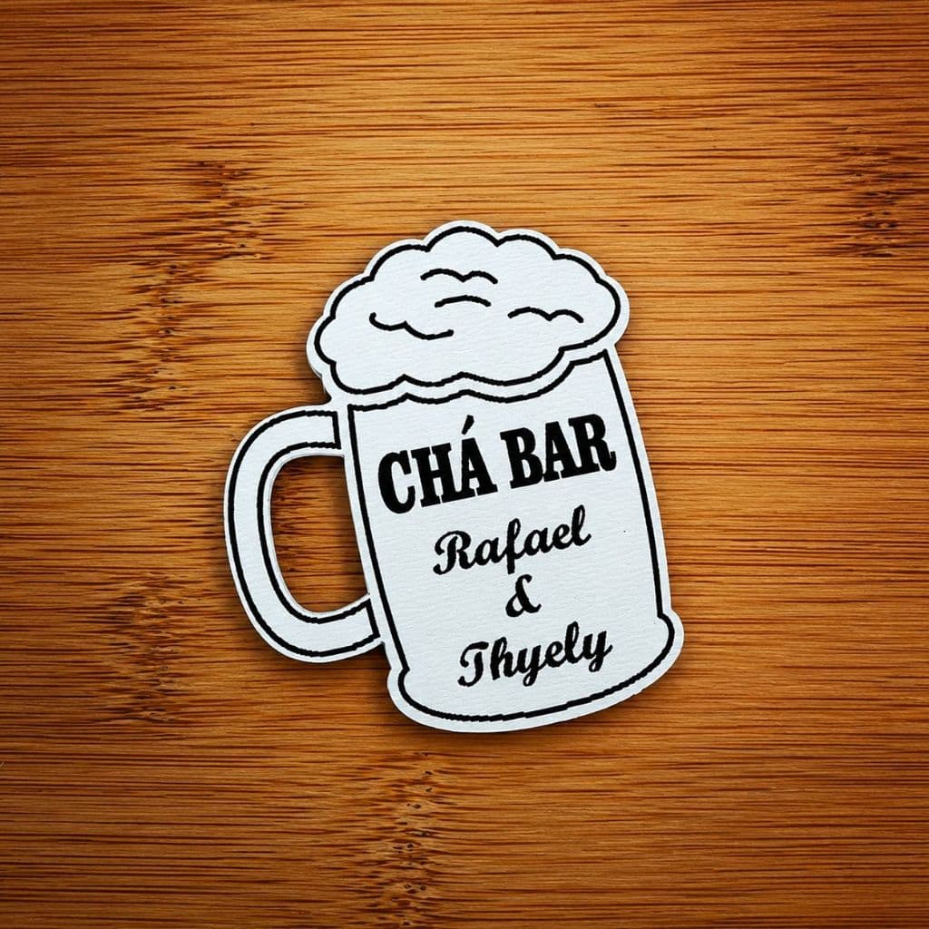 Kit de Imãs de Geladeira Chá Bar Personalizado Caneca Cerveja Casamento MDF Lembrancinha em Madeira MDF