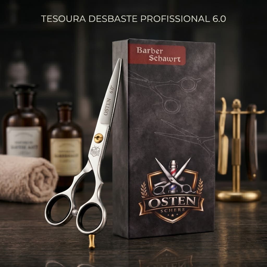 Tesoura Profissional Fio Navalha 6.0 Cabeleireiro Barbeiro osten schere