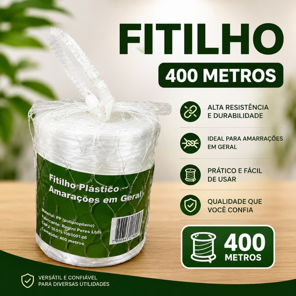 Fitilho de Plástico 01 unidade com 400 metros , para Amarrações