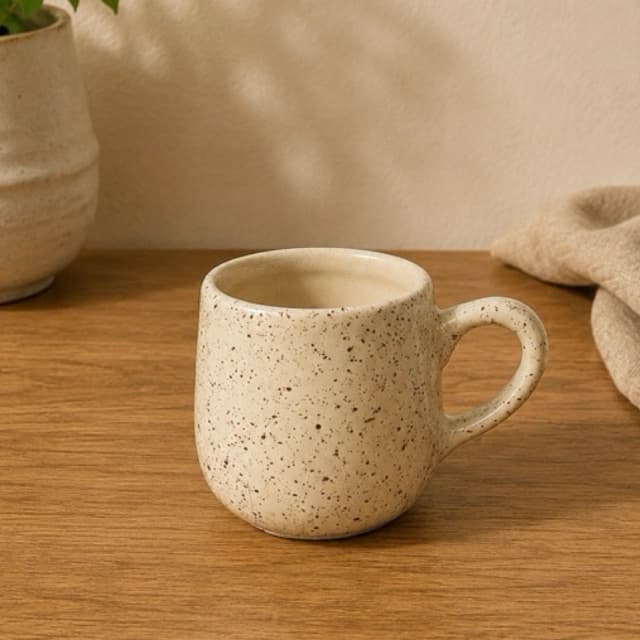 Caneca Pequena de Cerâmica Chapiscada 90ml | Charmosa e Elegante para Café