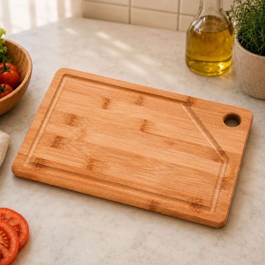 Tábua de Carne para Churrasco e Alimentos Resistente 30x20cm Bambu Resistente - MOR