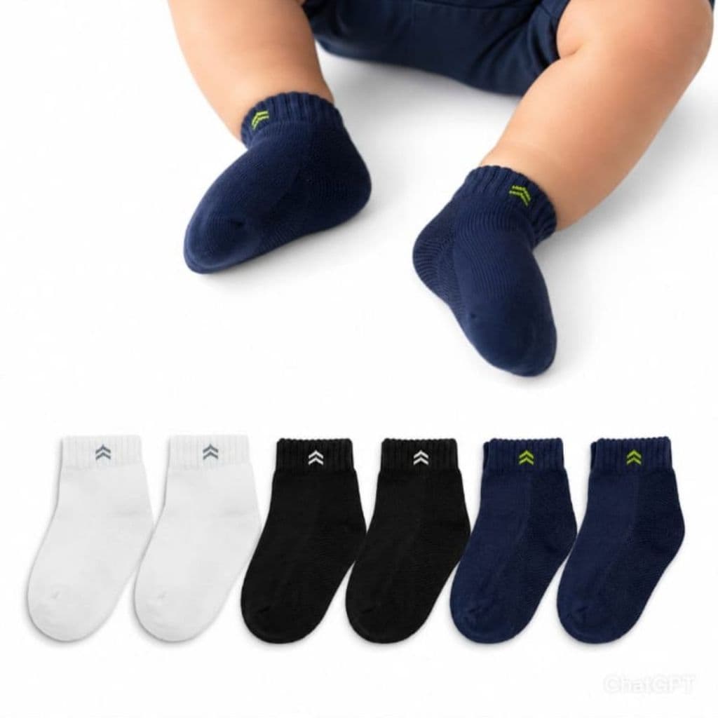 Kit 6 pares meia infantil Baby Up Algodão Menino e Menina Cano Médio Sortido