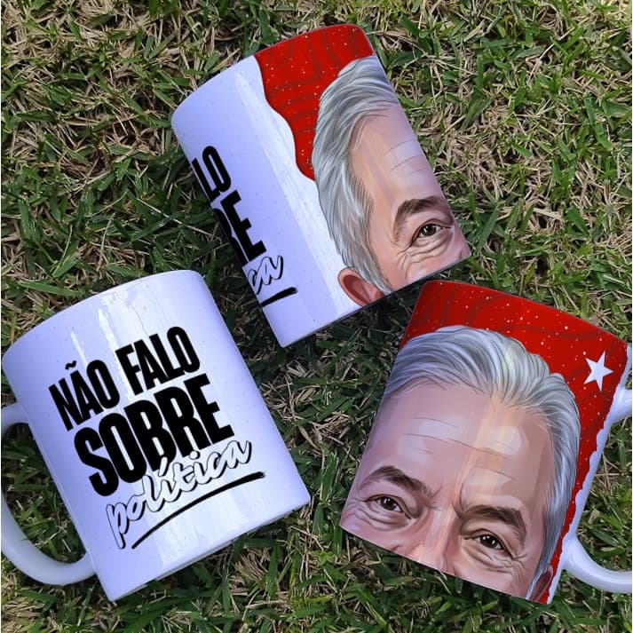 CANECA NÃO FALO SOBRE POLITICA BOCÃO LULA CANECAS ENGRAÇADAS PRESENTE DIVERTIDO