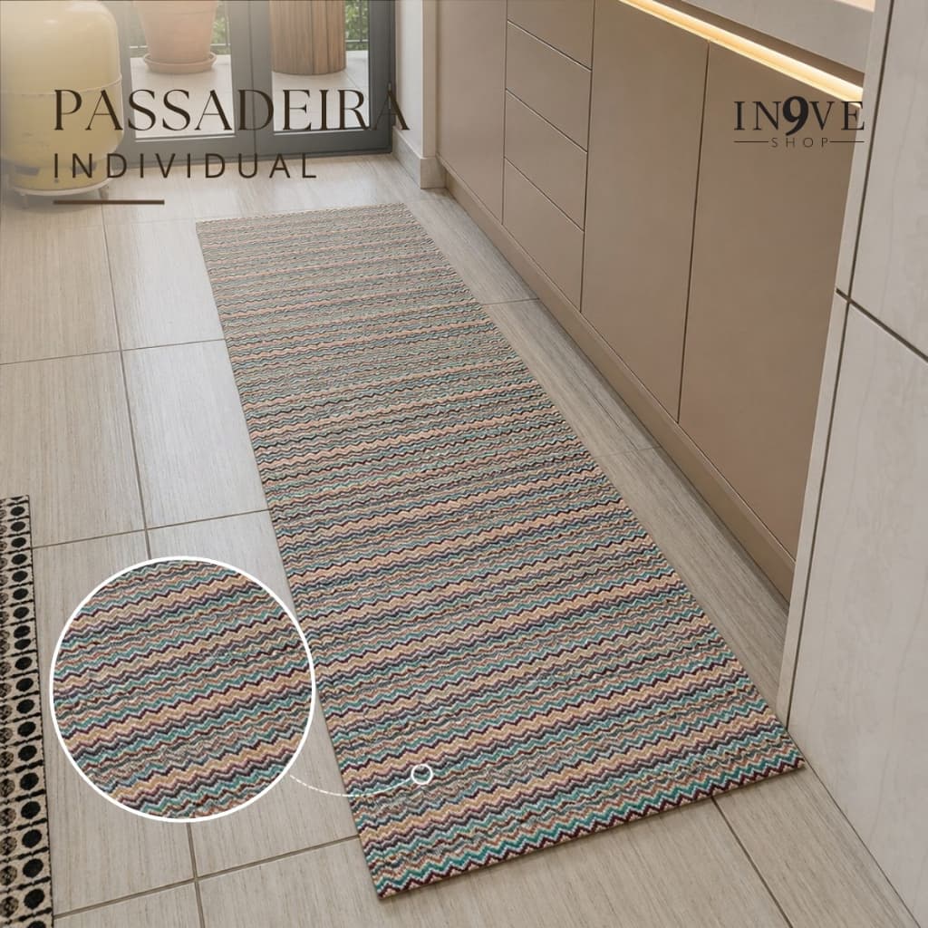 Passadeira Tapete Grande 100% Algodão Lavável em Máquina - Cozinha Corredor  Quarto Sala