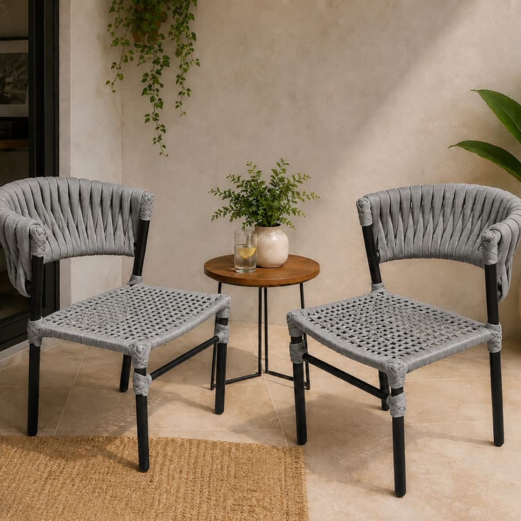 Cadeira Kit 2 Poltronas Alumínio Corda Náutica Super Elegante Conforto Durabilidade Ao Seu Espeço