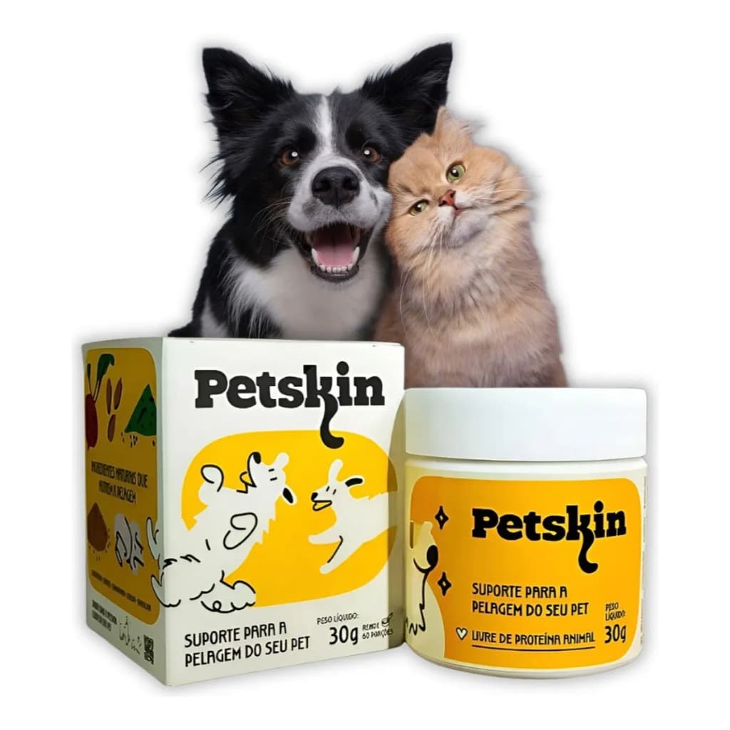 Suplemento Cão E Gato Trata Pele Pelagem E Dermatite, Leishmaniose Petskin
