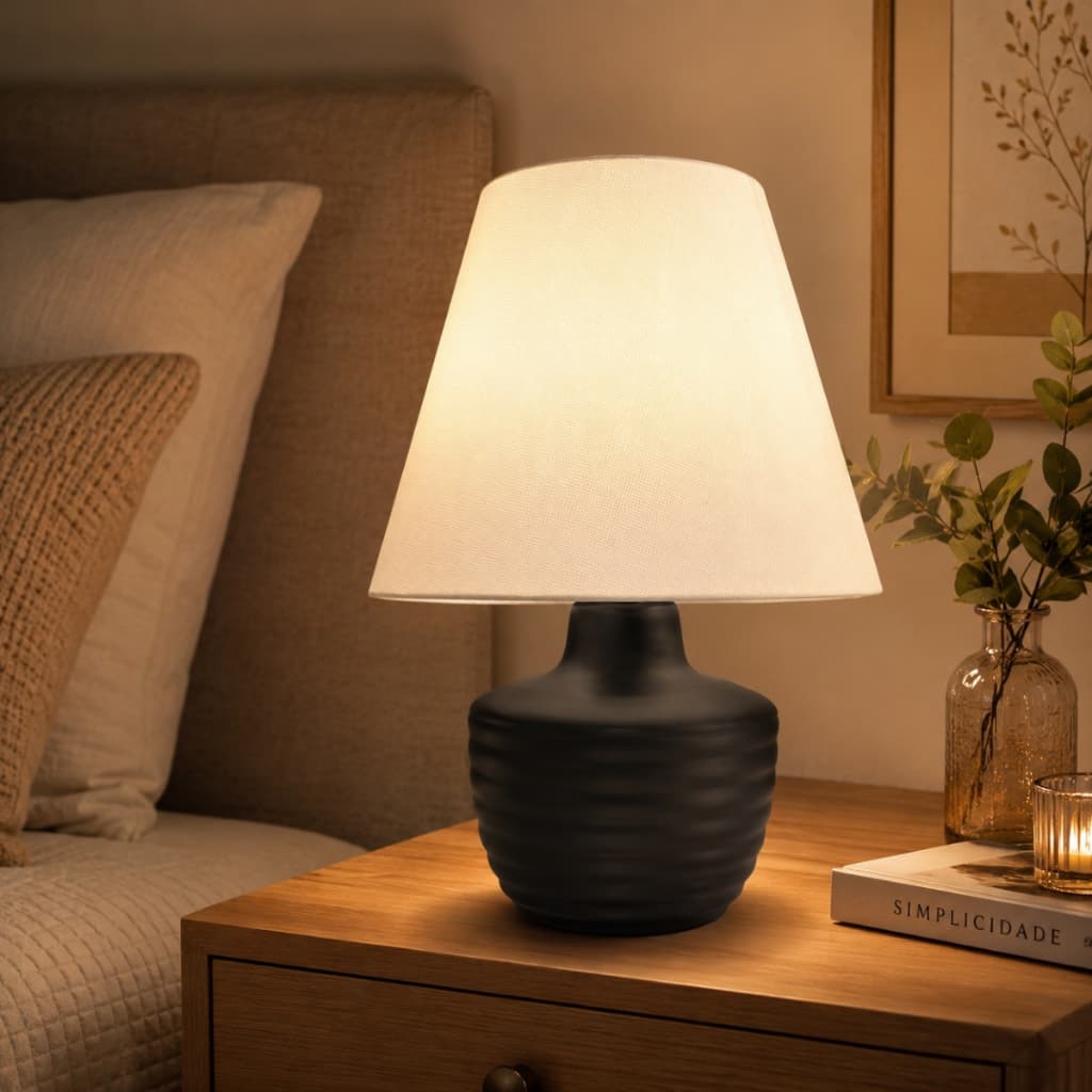 Abajur Mesa Luminaria Bivolt Decoração Cerâmica Quarto Sala