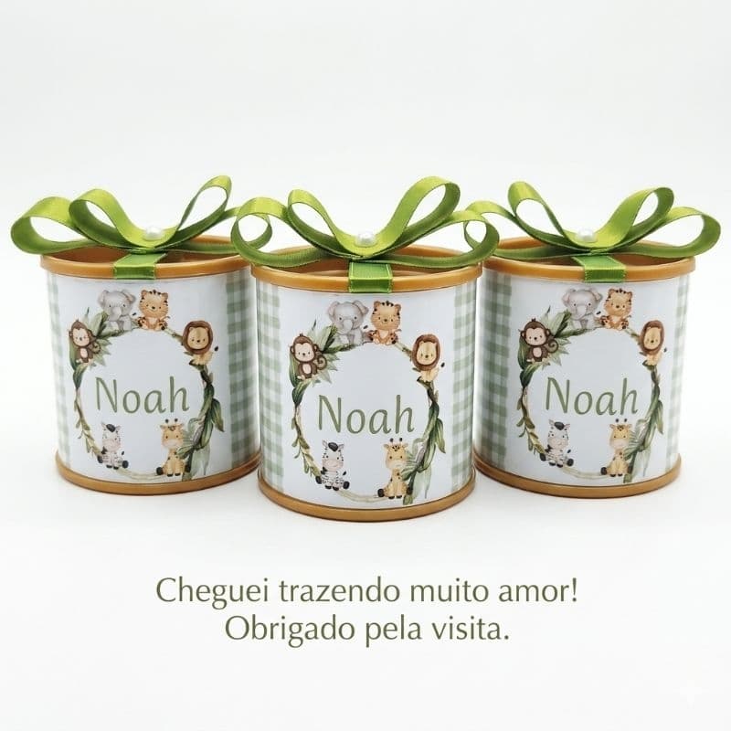 Kit 10 tubolatas 5x6 Safari Maternidade | Lembrancinha de maternidade | chá de bebê| aniversário infantil Safari menino
