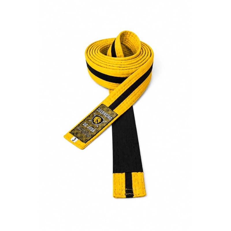 Faixa Amarela C/Preto De Jiu-jitsu Infantil 8 costuras