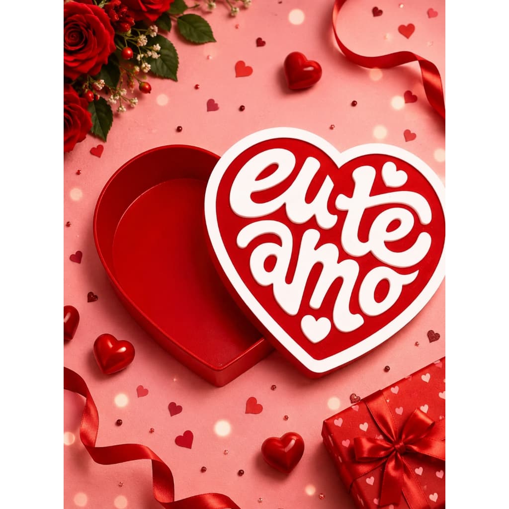 Caixa Coração Eu Te Amo Personalizada Presente Romântico Dia dos Namorados Joias Chocolates namoradas