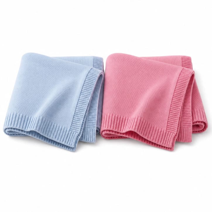 Kit 2 Mantas Cobertor de Bebê Tricô Unisexx RN Saída Maternidade Menino Menina