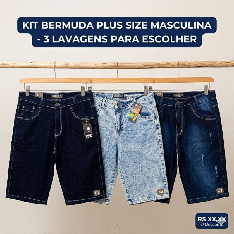 Kit bermudas plus size masculina  até a pontuação 50.Presente para seu pai. jeans com Lycra,bolsos fundos, comprida