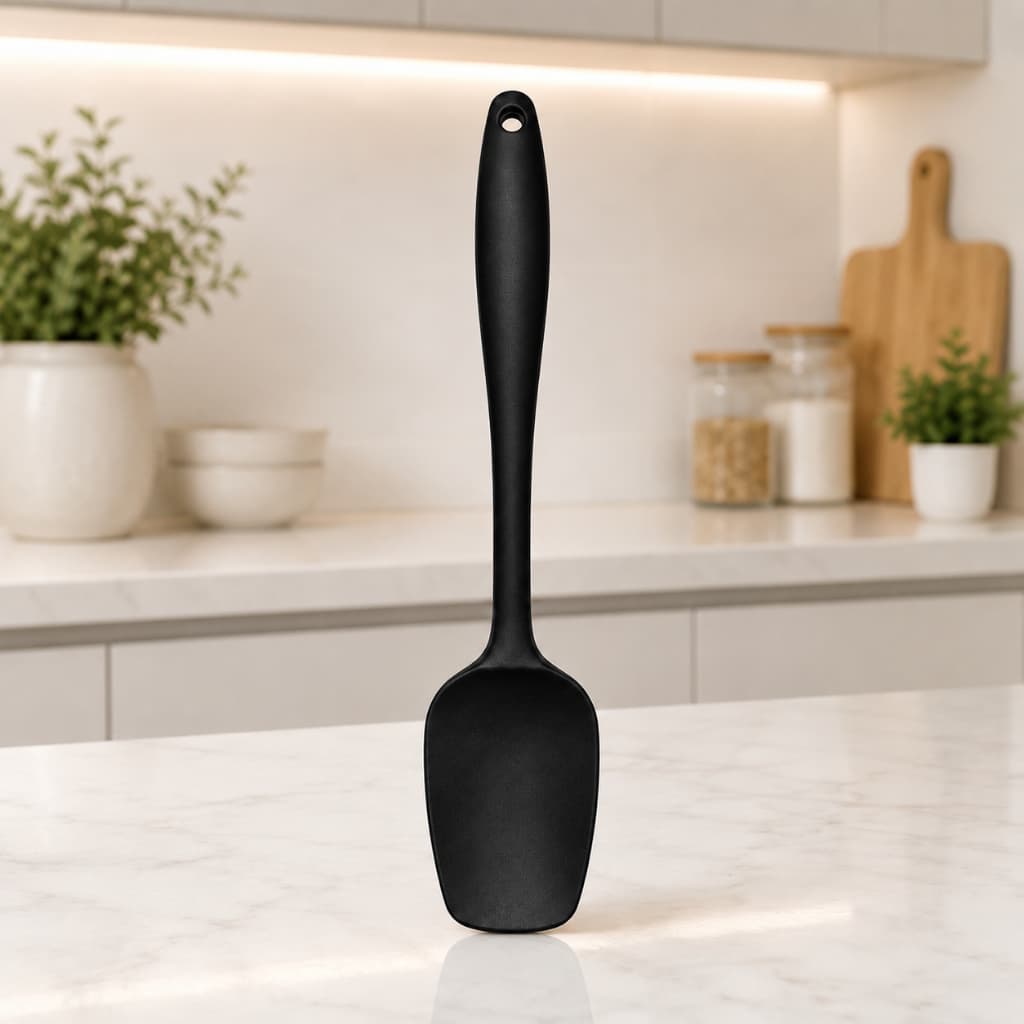 Espátula Colher Reta Silicone 27cm BPA Free Premium Inteiriça Resistente ao Calor Massas Bolos