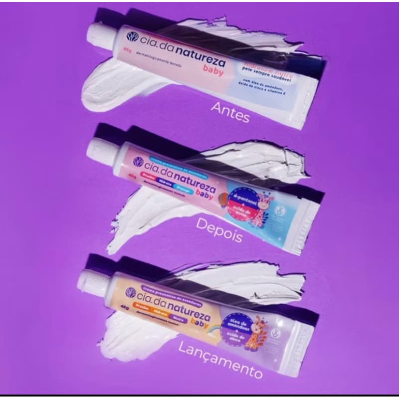 Kit C/2 Creme Pomada Assaduras Cia da Natureza Baby - Tradicional 45g + Óleo de Amêndoas 45g