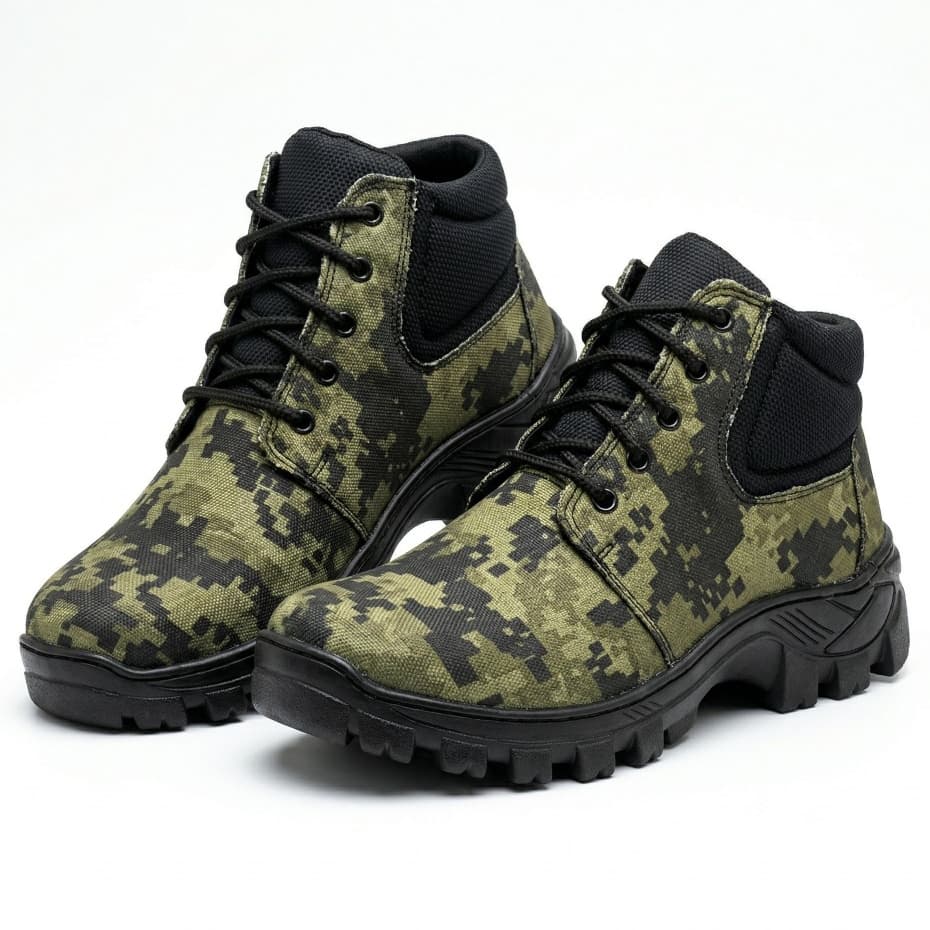 Bota Adventure Coturno Militar Masculino Camuflado Resistência Trabalho Confortável