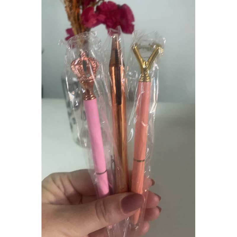 trio canetas rose gold