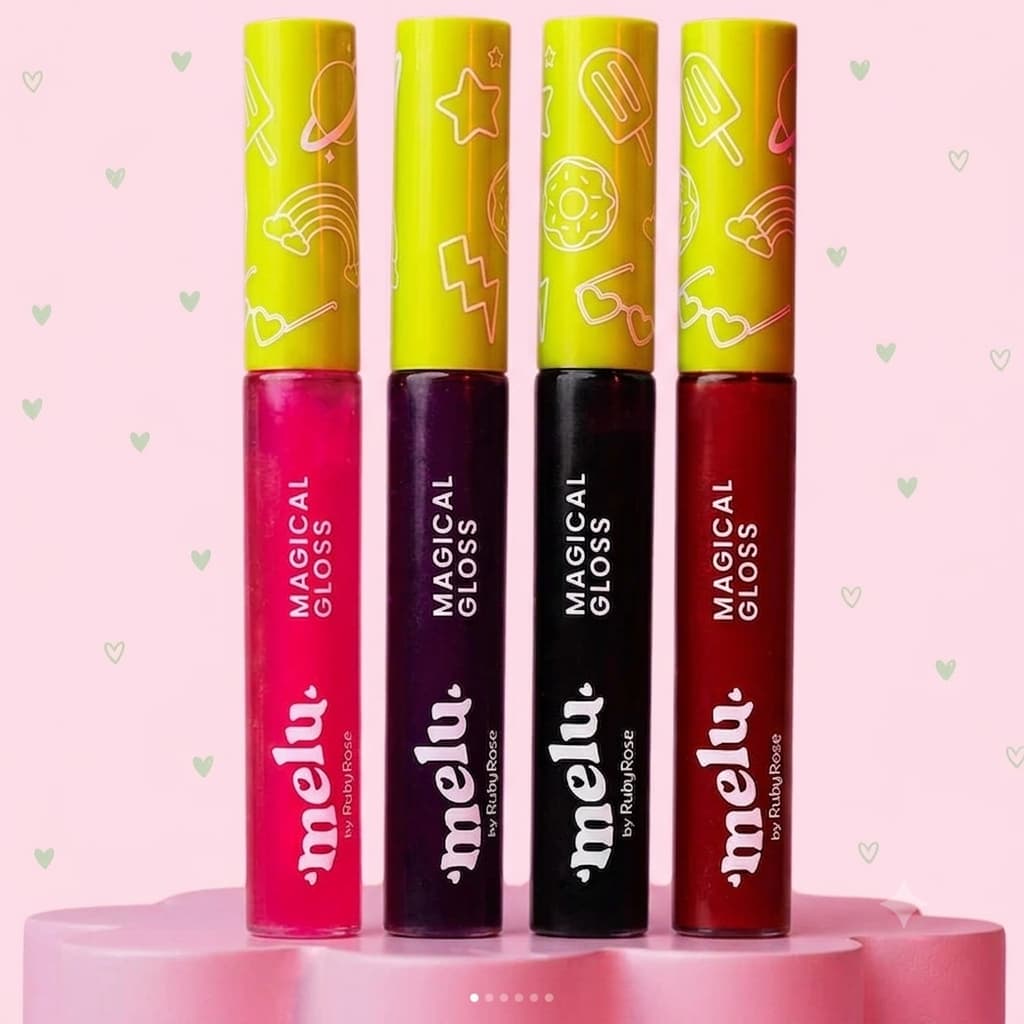 Magical Gloss Melu By Ruby Rose Brilho Intenso Hidratante Manteiga de Karité Vitamina E Reage ao pH Gloss Labial com Cor