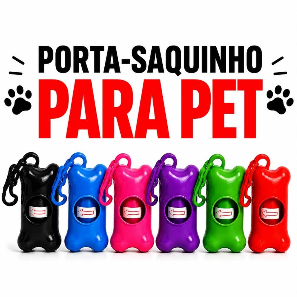 Kit Cata Caca Pet 2 Refis Sacos Porta Rolinho e Suporte Ossinho