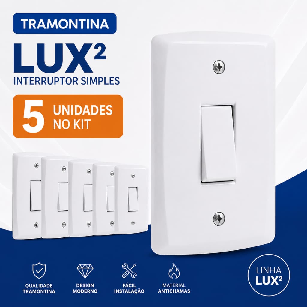 Interruptor Tramontina Simples Bipolar Lux2 Branco Acabamento Luxo Original